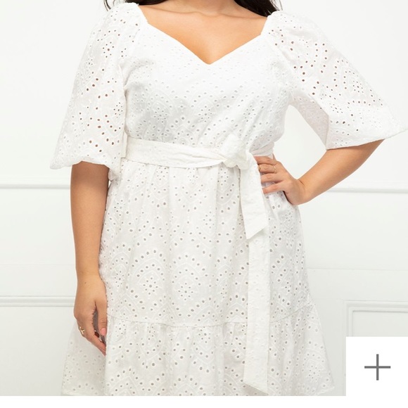 Eloquii Dresses & Skirts - White Eyelet Dress- NWT
